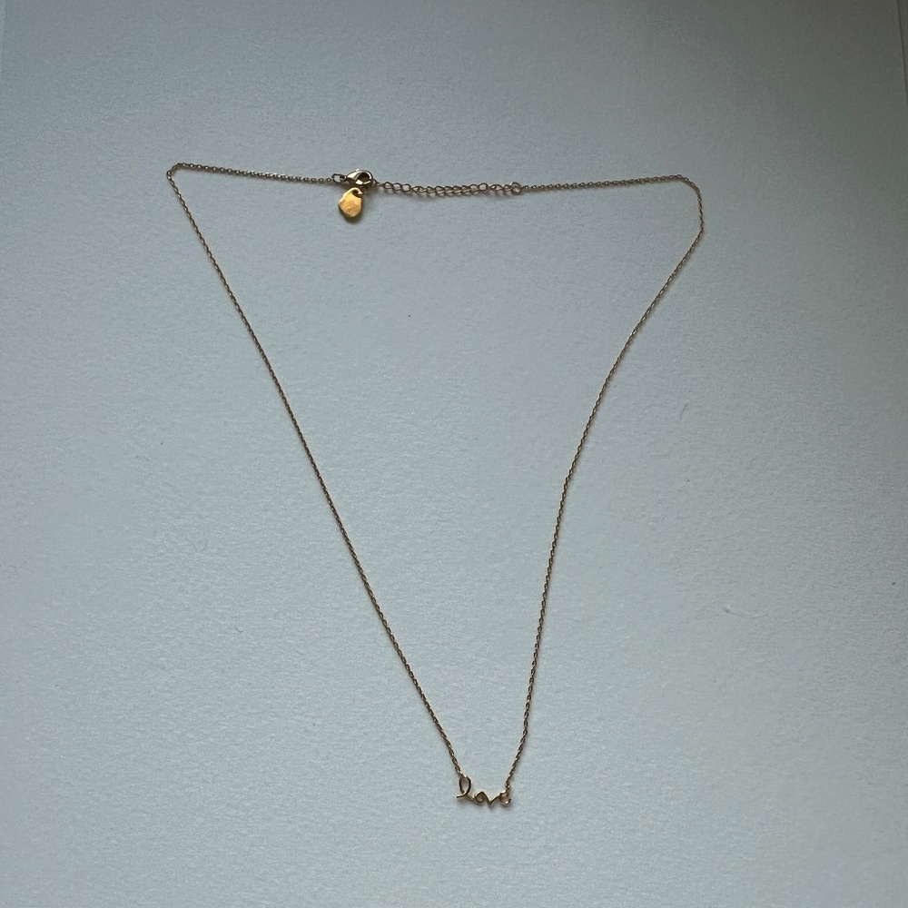 Love Script Necklace Gold